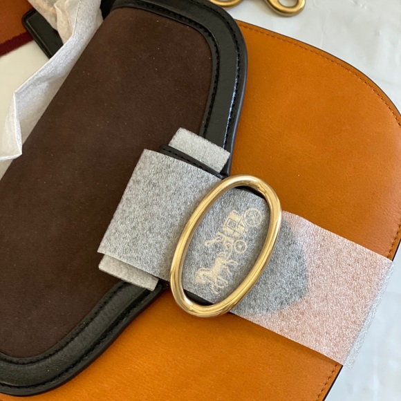 Coach Kat Saddle Bag 20 Colorblock Saffron Multi - Picture 8 of 9